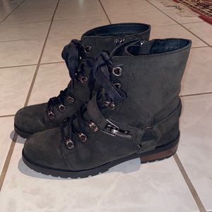 Ugg Fritzi Lace Up Ankle Boot Black Leather